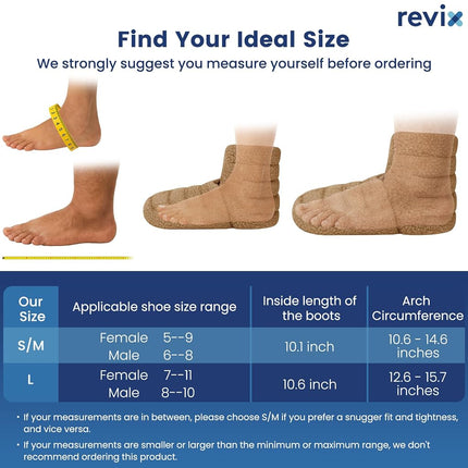 REVIX Microwavable Booties, Foot Warmers, Heated Slippers, Mocha L