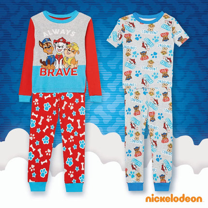 Nickelodeon Boys' Paw Patrol Snug Fit Cotton Pajamas, Brave PUPS, 4