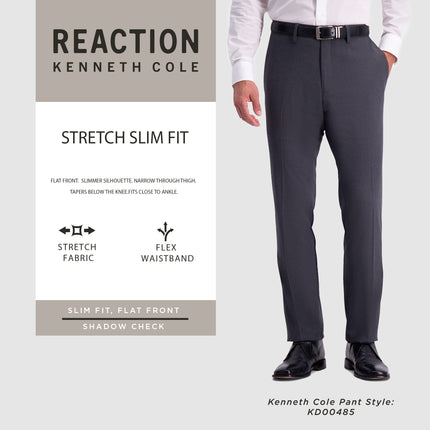 Kenneth Cole Reaction Men's Slim Fit Fashion Patterned Dress Pant, Blue, 36W x 30L