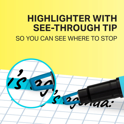 Marcador Sharpie Clear View con punta de cincel transparente, varios colores, 12 unidades