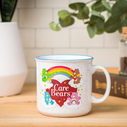 Silver Buffalo Care Bears Rainbow Heart Logo 20oz Ceramic Camper Mug