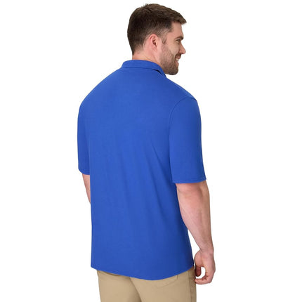 Hanes Men's Pique Short Sleeve Shirt, Three-Button Midweight Polo, Deep Royal, XXL