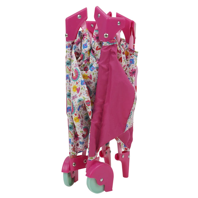 509 Crew Baby Alive : Parc de jeu de luxe pour poupées - Rose et arc-en-ciel - Convient aux poupées jusqu'à 45 cm, auvent rétractable, maniabilité facile, se plie pour le voyage et le rangement, jeu d'imitation pour les enfants de 3 ans et plus