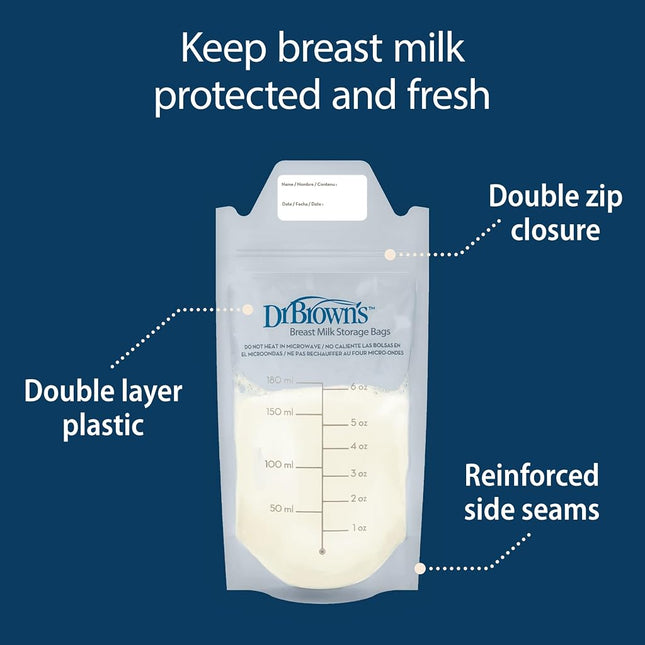 Dr. Brown's Breastmilk Storage Bag, 50 Count