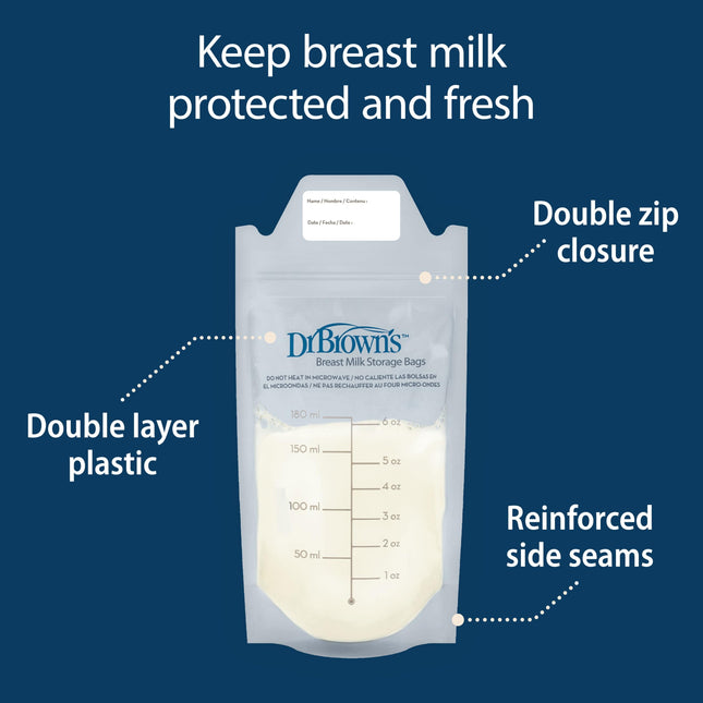 Dr. Brown's Breastmilk Storage Bag, 50 Count
