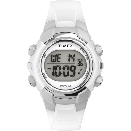 Timex Unisex Sport 33 mm Watch - White Resin Strap