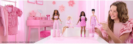 Barbie Deluxe Style Doll in #11 Pink Denim Dress with Accessories