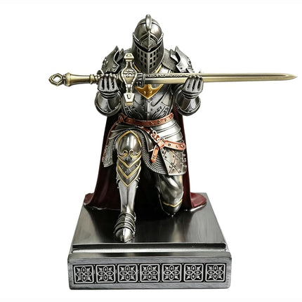 Knight Pen Holder Desk Organizer Office Decor Letter Opener for Desk Iron