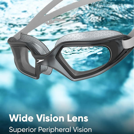 Speedo Unisex-Adult Hydropulse Swimming Goggle | Comfortable Fit | Adjustable Design Goggles, Pool Blue/Clear/Blue, One Size
