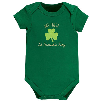 Hudson Baby Baby Cotton Bodysuits, St Patricks Rainbow, 6-9 Months