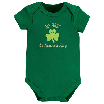Hudson Baby Baby Cotton Bodysuits, St Patricks Rainbow, 6-9 Months