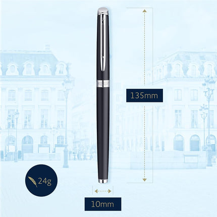 Waterman Hémisphère Fountain Pen, Matte Black with Chrome Trim, Medium Nib with Black Ink Cartridge, Gift Box