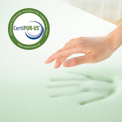 ZINUS 2 Inch Green Tea Memory Foam Mattress Topper, Smaller, More Convenient WonderBox Packaging, Pressure-Relieving Layers, CertiPUR-US Certified, Twin