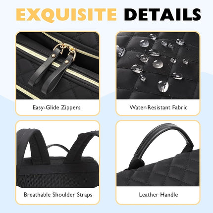 LORADI Diaper Bag Backpack with Storller Clips, Water-Resistant Travel Backpack with Anti-Theft Pocket, Black, Large