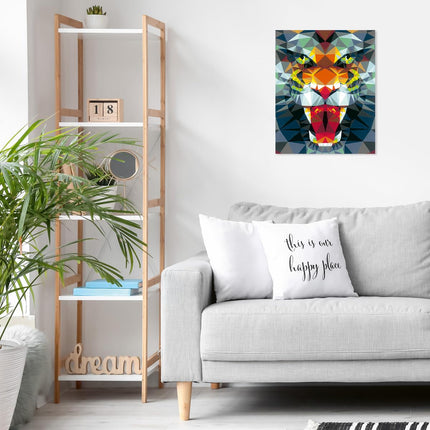 Ravensburger CreArt 23514 Polygon Tiger Painting by Numbers Adults, DIY Painting Set with Brush and Acrylic Paints, Gift for Women and Men, Painting for Adults