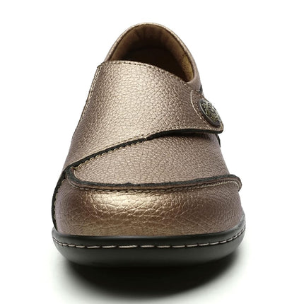 Geoeleph Mocassins Femme Dorés Décontractés à Enfiler Confortables Plats Marche Cuir Chaussures de Conduite 6.5 M US