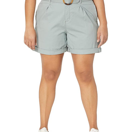 Gloria Vanderbilt Women's Trapunto Self Belt Vacation Short Standard, Eucalyptus, 14