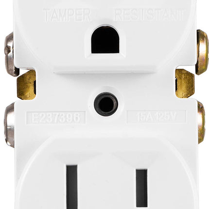 GE 5 Pack Duplex Grounding Socket in Wall Socket, Tamper-Proof, 3 Pin Plug, Easy to Install, 15 Amp, UL Listed, White, 41869