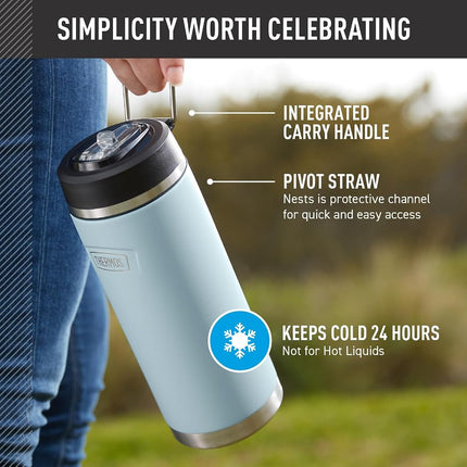 THERMOS ICON Series by Stainless Steel Water Bottle with Straw Lid, 32 Ounce, Glacier