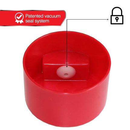 Minivac - 10g to 30 grams Airtight Multi-Use Vacuum Seal Portable Storage Container for Dry Goods, Food, and Herbs - Red Cap & Black Body