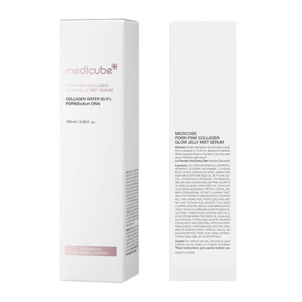 medicube PDRN Pink Collagen Glow Jelly Mist Serum | Lightweight Daily 2-in-1 Facial Mist & Serum | Hydrating & Firming with Collagen Water & PDRN | 3.38 fl.oz