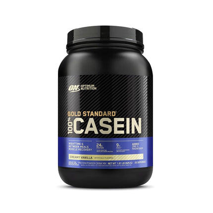 OPTIMUM NUTRITION Gold Standard 100% Casein Protein Powder, Vanilla Flavour, 821g - [2024/2025 plastic neck band packaging may vary]