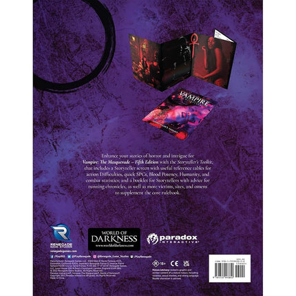 Renegade Game Studios | Vampire The Masquerade 5th Edition: Storyteller’s Screen & Toolkit | Roleplaying Game Accessory | Ages 18+