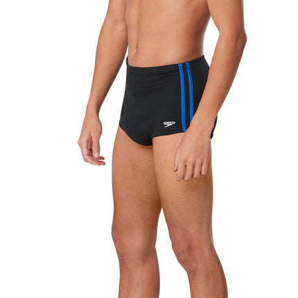 Speedo Men's Swimsuit Square Leg Poly Mesh Training Suit Black/Blue