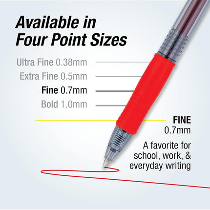 Pilot, G2 Premium Gel Roller Pens, Fine Point 0.7 mm, Blue, Black, Red, Pack of 14