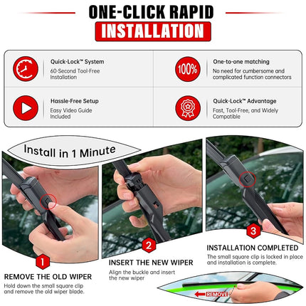 3 Pack Windshield Wiper Blades Replacement for Cadillac SRX 2010-2015 2016