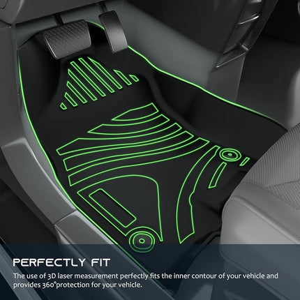 ASLONG 5 Seat Car Floor Mats Fit for 2019-2022 Dodge Ram 1500 Crew Cab Weather Floor Mat Liners 1st & 2nd Row Liner， Front & Rear Full Set Black