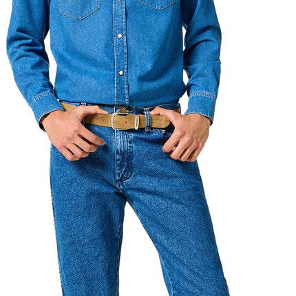 Wrangler Jean de Hombre Alto Corte Vaquero Ajuste Original, Lavado a la Piedra, 31x38