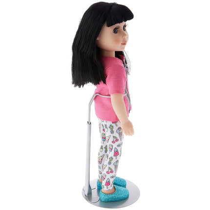 Plymor DSP-70S Silver Adjustable Doll Stand, Pack of 2