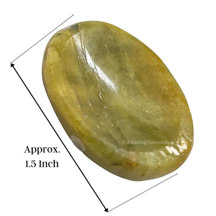 Amazing Gemstone Yellow Aquamarine Worry Stone Crystals and Healing Stones - Worry Stones for Stress Relief Gift - Piedra Crystal Fidget for Meditation, Relaxation - Unique Stocking Stuffers & Birthday Gifts