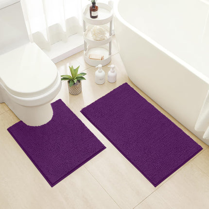 HOMEIDEAS Bathroom Rugs Set 2 Pieces, Ultra Soft N