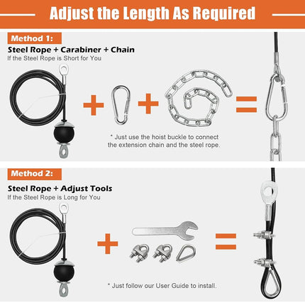 SERTT Cable Pulley System Gym, Tricep Workout Pulley System for Lat Pulldown, Biceps Curl, Triceps, Shoulders, Back, Forearm Workout, Home Gym Weight Pulley System for Squat Rack, Garage