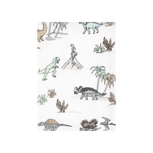 Hudson Baby Lot de bavoirs en flanelle de coton unisexe pour bébé, Motif Dino World neutre, Taille unique