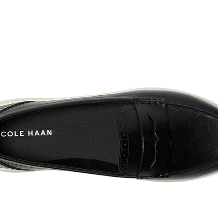 Cole Haan Women's Zerogrand Meritt Leather Loafer, Black/Ivory, 8 Wide