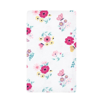Hudson Baby Unisex Baby Cotton Flannel Burp Cloths, Butterfly Floral 10-Pack, One Size