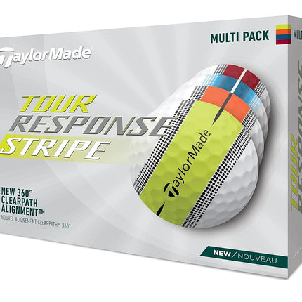 TaylorMade Golf Tour Response Stripe Balle Multi-pack Douzaine, Blanc