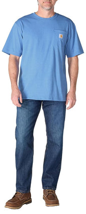 Carhartt Men's Iconic K87 Pocket T-Shirt, Deep Workwear Blue Heather, Medium