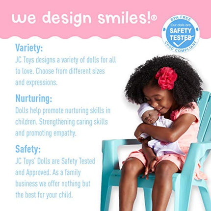 JC Toys, La Baby 11-inch African American Washable Soft Body Play Doll For Children 18 months or Older, Designed by Berenguer