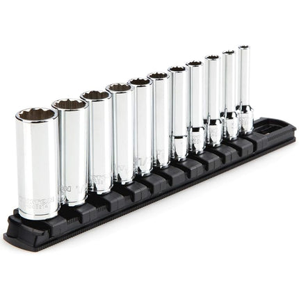 TEKTON 1/4 Inch Drive Deep 12-Point Socket Set wit