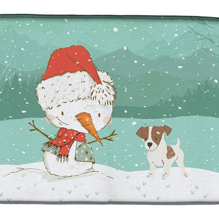 Caroline's Treasures CK2091DDM Tapis de séchage vaisselle Jack Russell Terrier #2 Bonhomme de neige Noël, Polyester, Multicolore