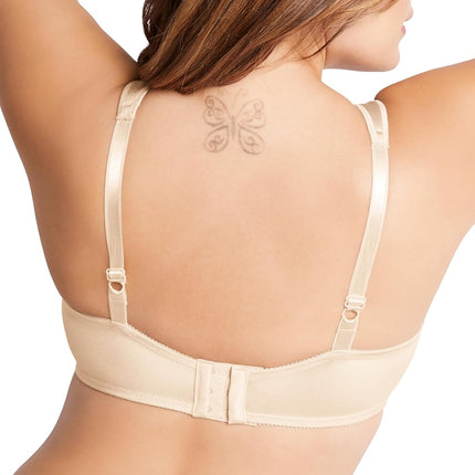 Bali Live It Up Underwire Bra, Seamless Shapewear Bra with Cushioned Straps, Full-Coverage T-Shirt Bra for Everyday Wear, Soft Taupe, 38 E