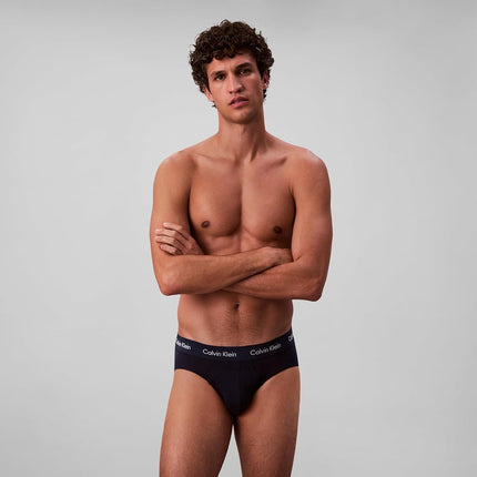 Calvin Klein Men's Hip Briefs Pack of 3 Trunks, 1 X Black, 1 X Blue Shadow, 1 X Cobalt Water, M