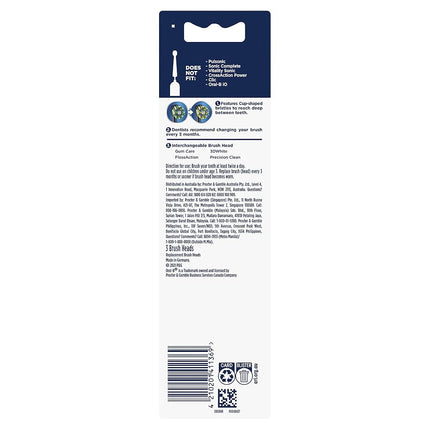 Oral-B Cross Action Electric Toothbrush Replacement Brush Heads, Black, 3 Count (Pack of 1)