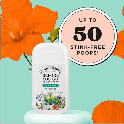 Poo-Pourri Before-You-Go Toilet Spray, Beach Bum, 1 Fl Oz Pocket Travel Size - Coconut, Orchid and Toasted Praline