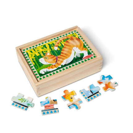 Melissa & Doug 3790 Pets 4-in-1 Wooden Jigsaw Puzzles in a Storage Box (48 pcs)