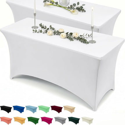 Utopia Kitchen Spandex Tablecloth 2 Pack [4FT, Whi